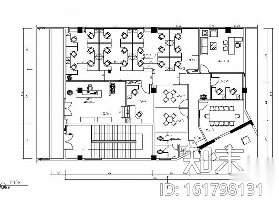 [佛山]花园小区招商办公室室内装修图cad施工图下载【ID:161798131】