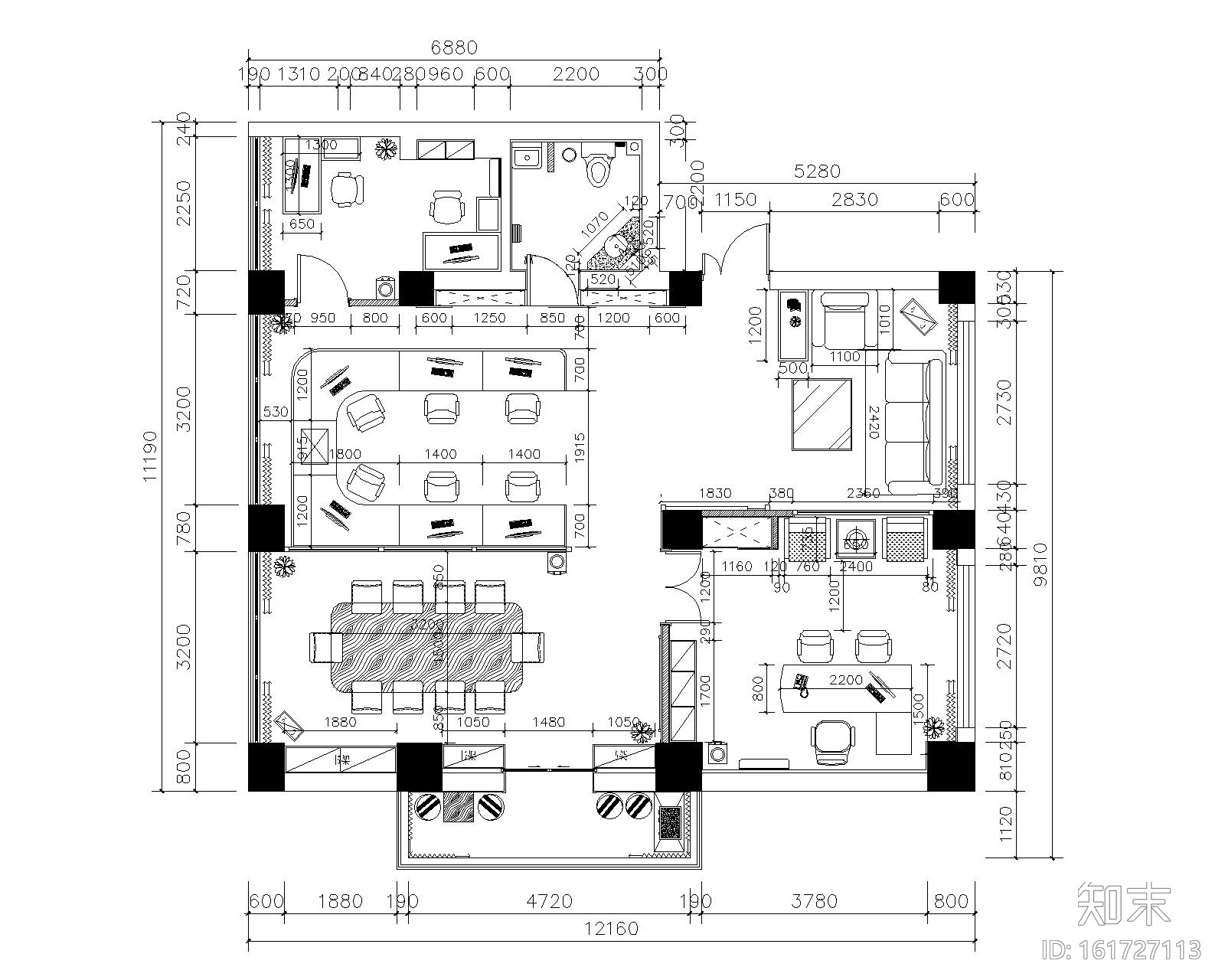 世家星城办公室装修全套CAD施工图施工图下载【ID:161727113】