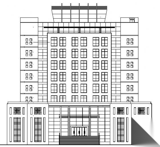 山西办公楼建筑施工图cad施工图下载【ID:151434123】