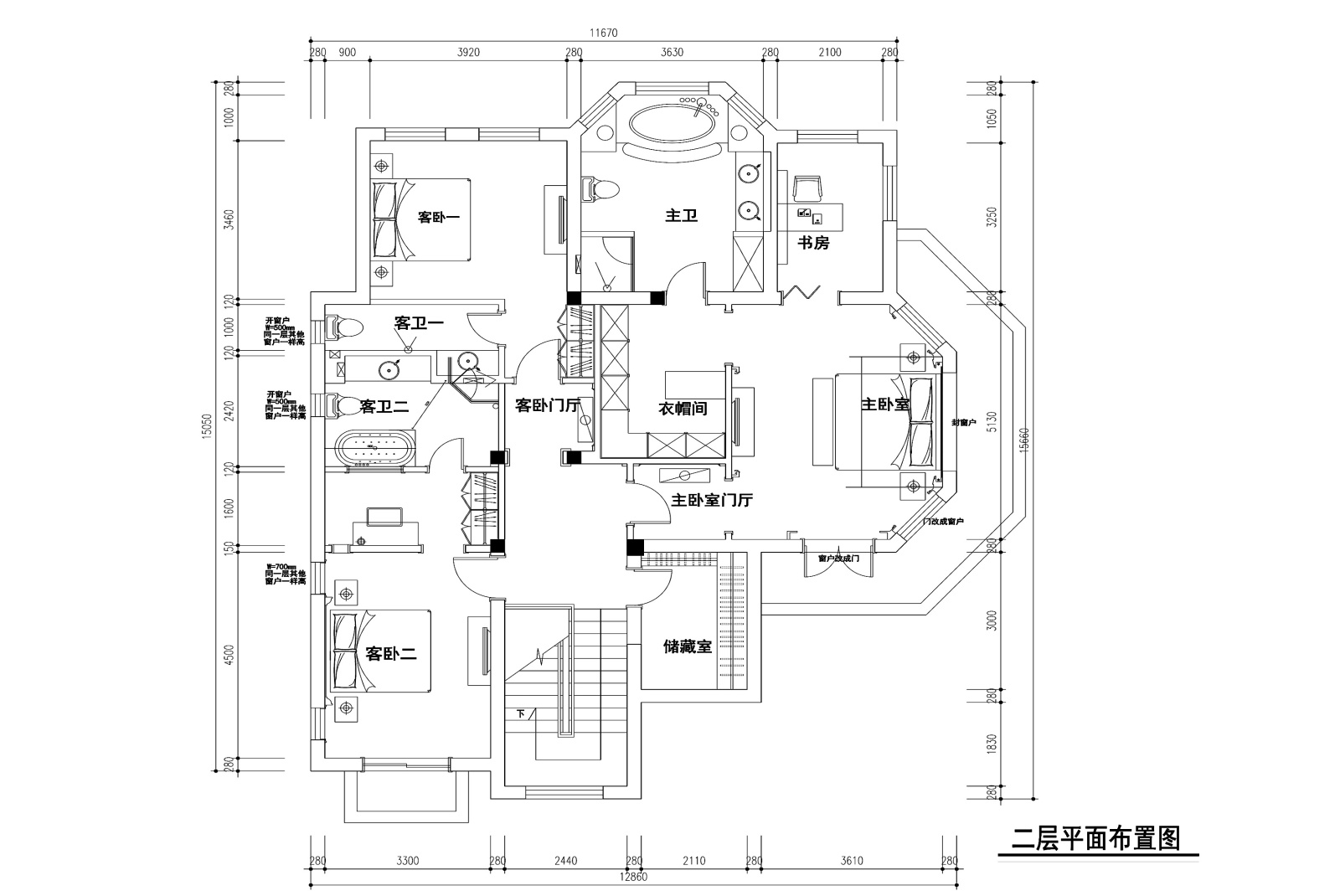 300平米欧式风格独栋别墅装修施工图+效果图cad施工图下载【ID:160067157】