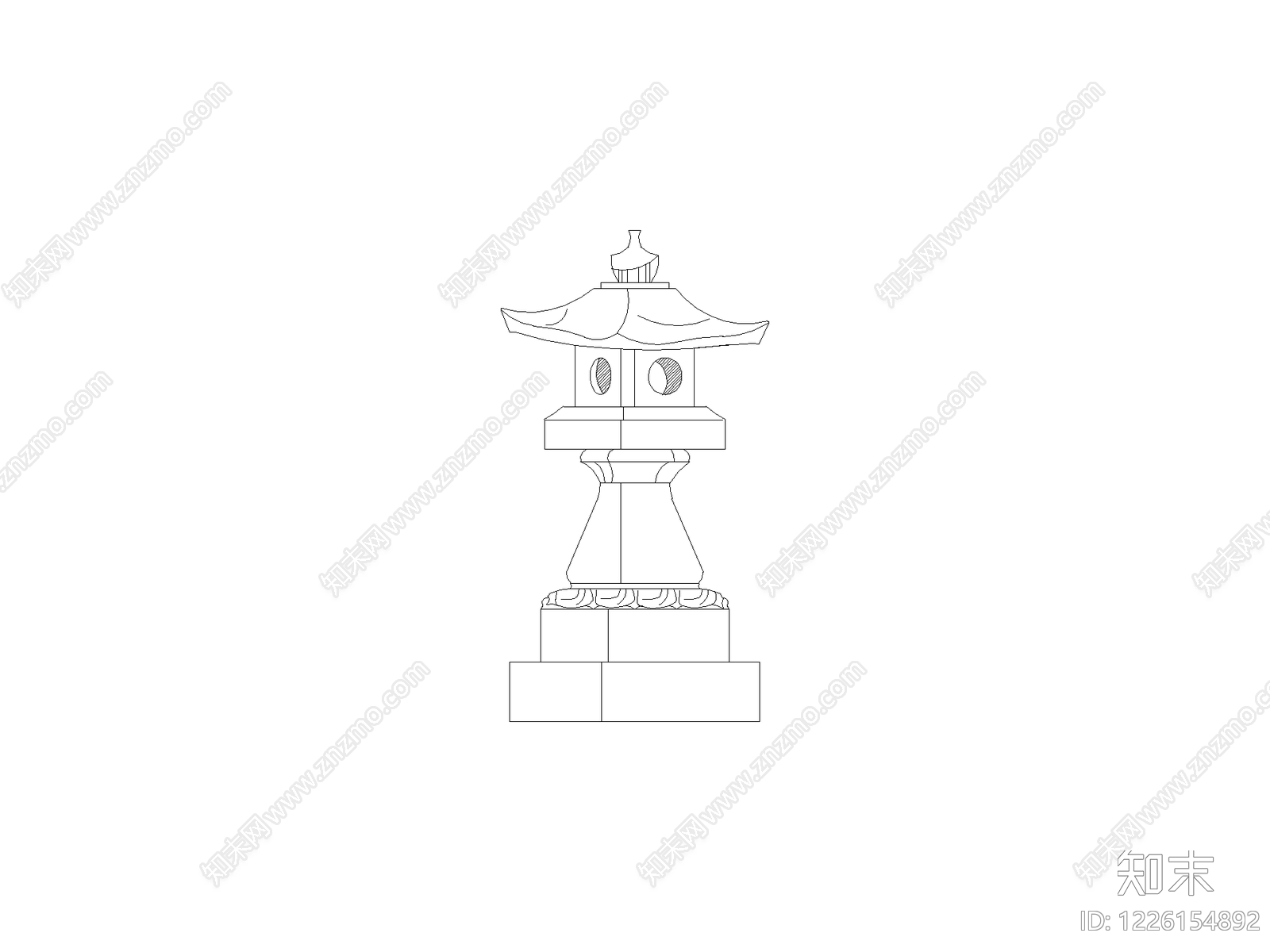现代,新中式雕塑装饰构件CAD图纸