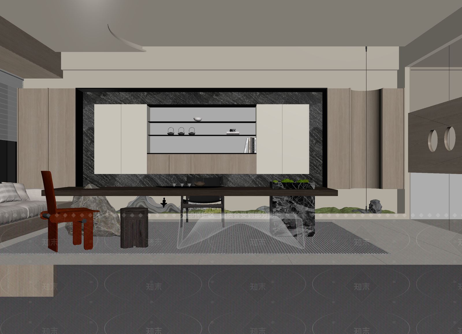 新中式家居餐厅3D模型下载【ID:1214994780】