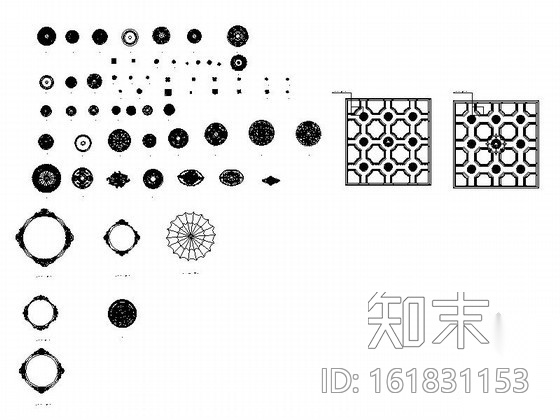 欧式灯盘常用CAD图块下载cad施工图下载【ID:161831153】