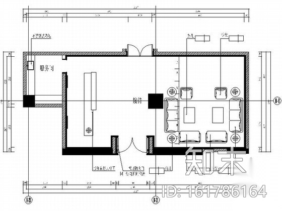 健身区接待室装饰装修图cad施工图下载【ID:161786164】