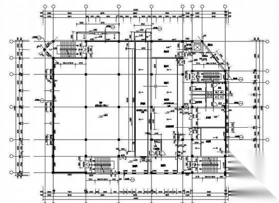 [江苏]某职业高级中学学校食堂建筑结构水电施工图cad施工图下载【ID:167251179】