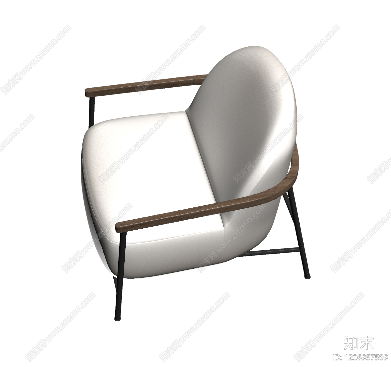 白布扶手椅3D模型下载【ID:1206957599】
