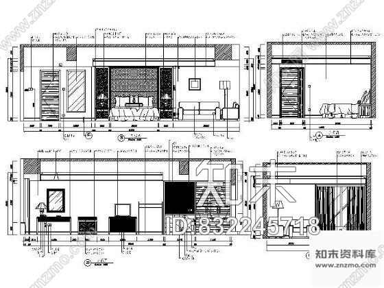 图块/节点酒店样板房立面设计图cad施工图下载【ID:832245718】