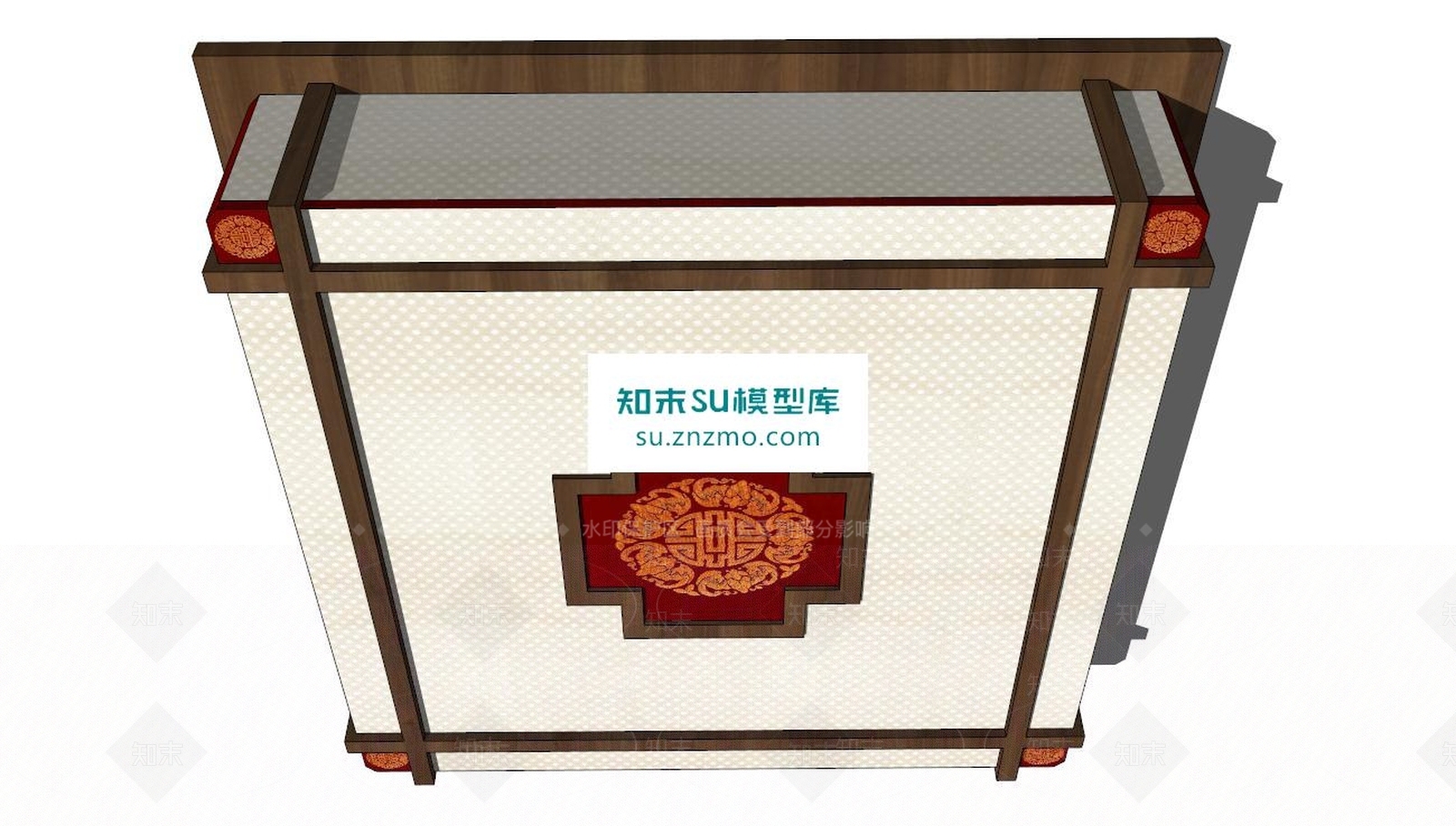 方吸顶灯SU模型下载【ID:168433181】