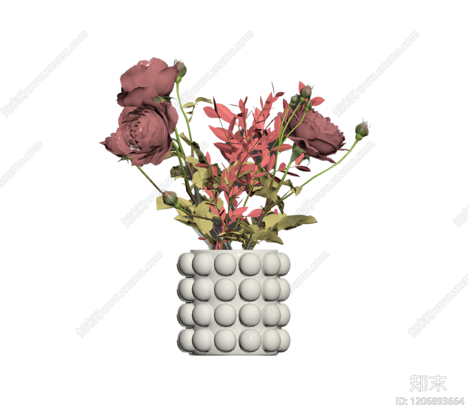 花瓶插花装饰品3D模型下载【ID:1206893664】
