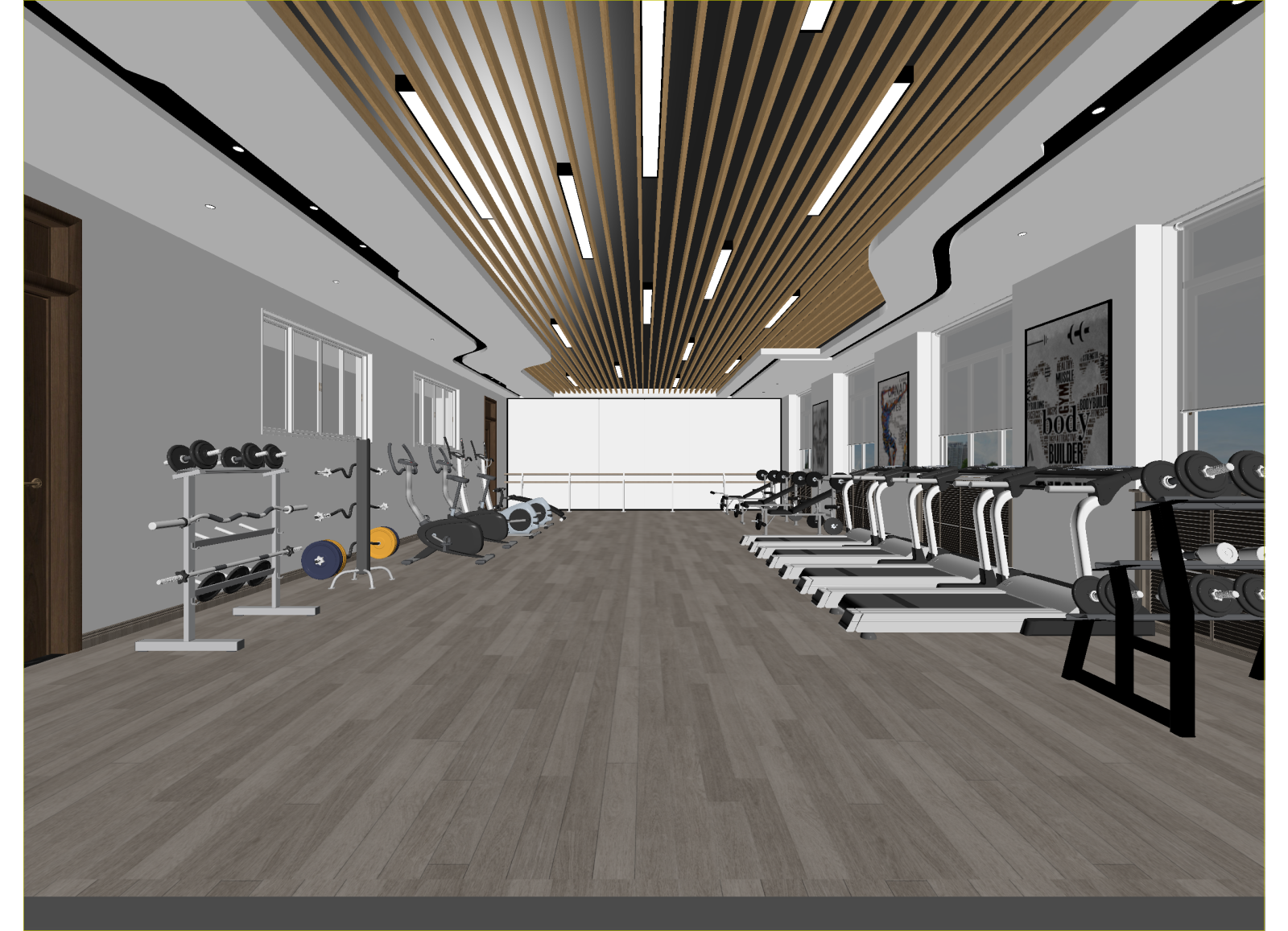 现代健身房3D模型下载【ID:1214328529】