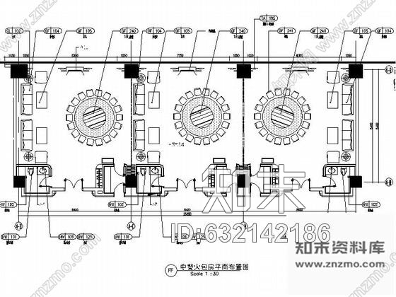 施工图北京现代风格餐厅包房装修施工图含效果cad施工图下载【ID:632142186】