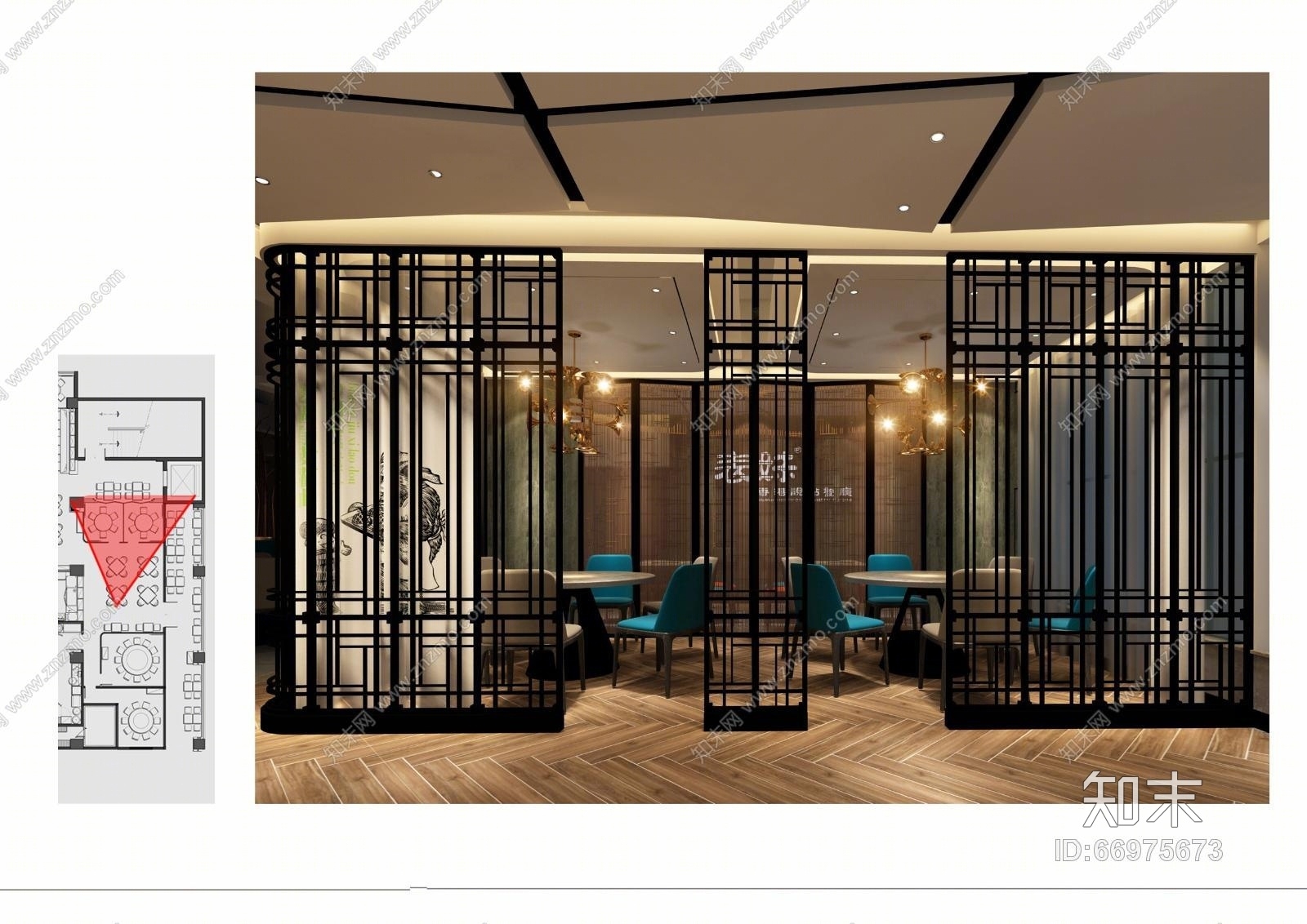 香港靓点餐饮茶餐厅全套CAD施工图+6张效果图+清单预算cad施工图下载【ID:66975673】