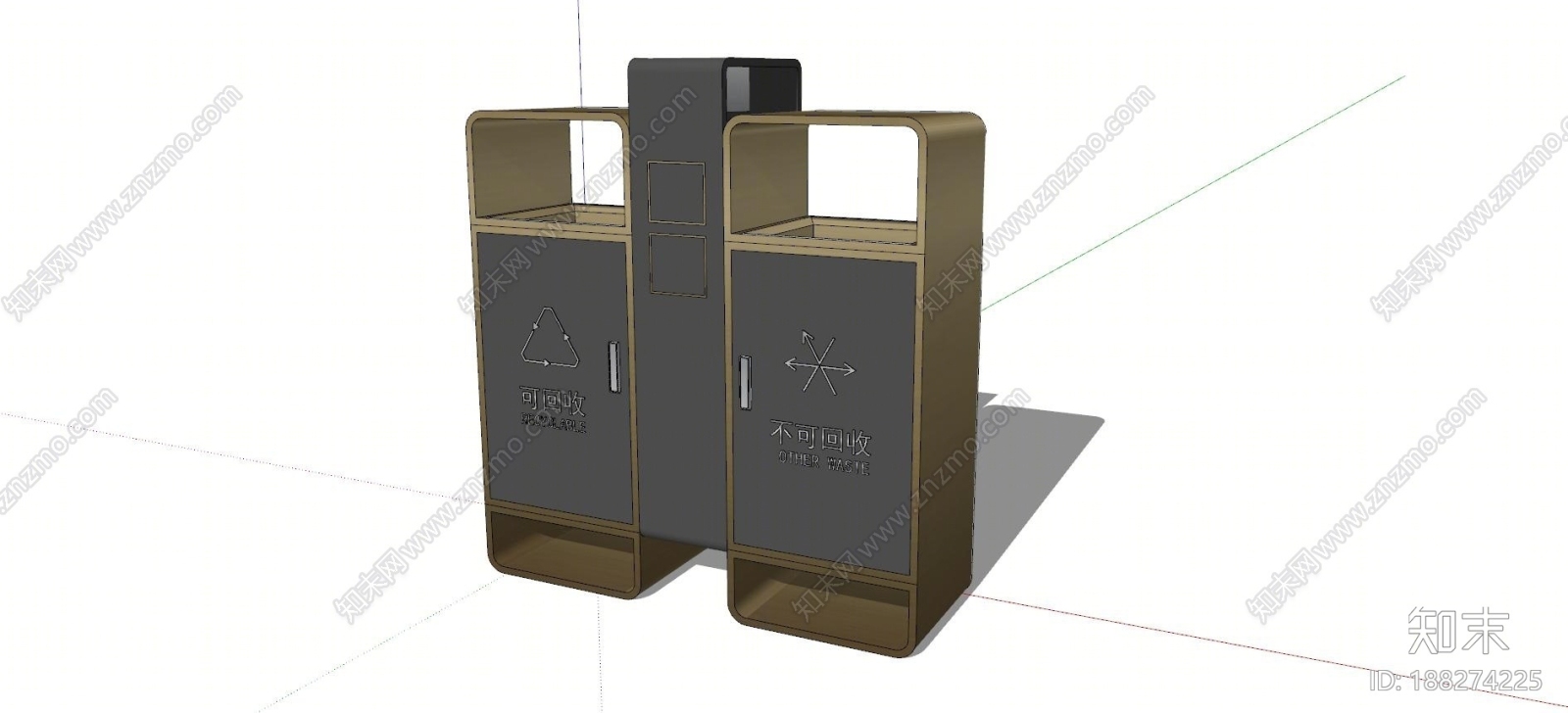 金属垃圾桶SU模型下载【ID:188274225】
