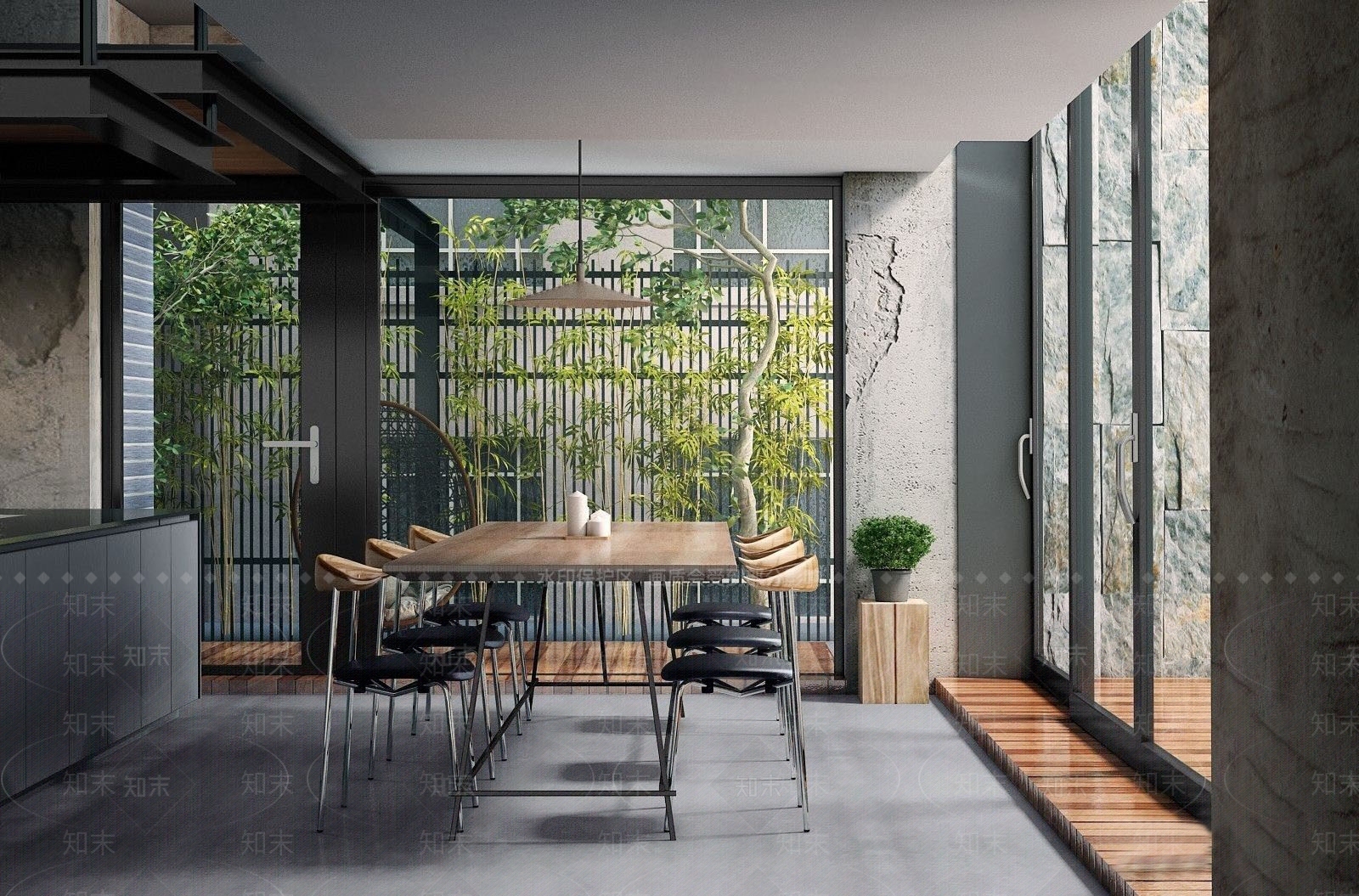 现代家居餐厅3D模型下载【ID:870549056】