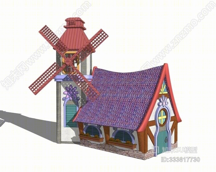 儿童童话城堡SU模型下载【ID:333817730】