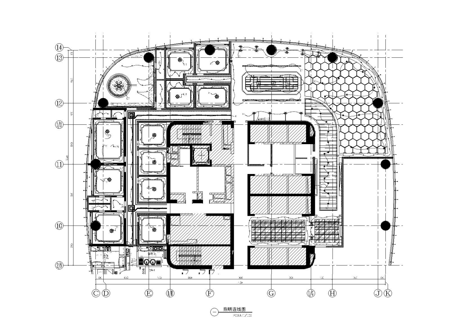 五月最新大型餐饮空间设计施工图cad施工图下载【ID:160712153】