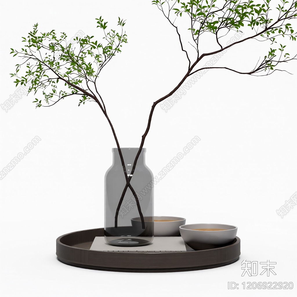 盆栽装饰组合3D模型下载【ID:1206922920】