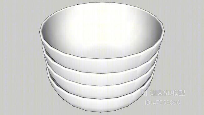 碗碟组合SU模型下载【ID:47758806】