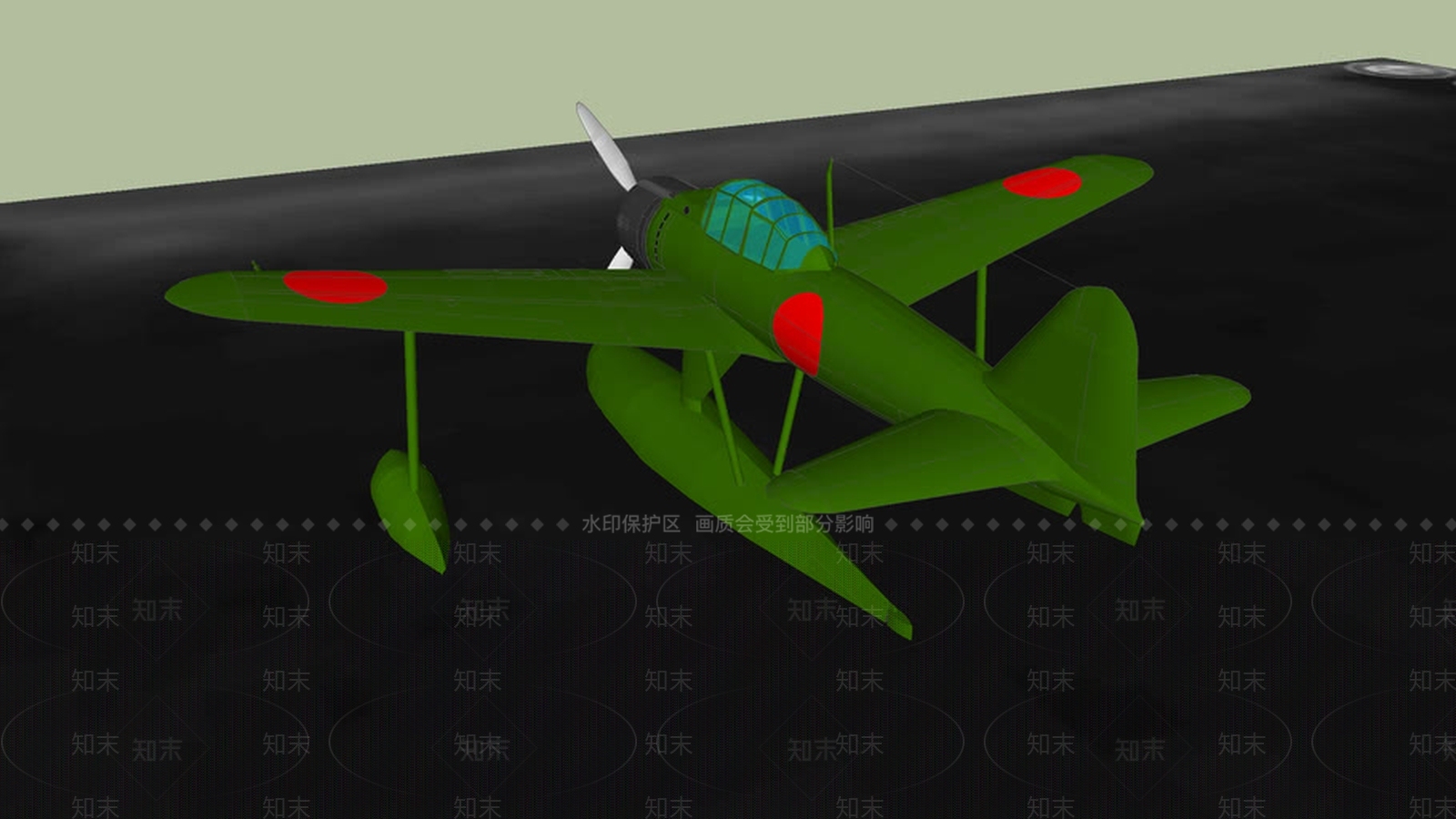 IJNAF中岛A6M2-N,SU模型下载【ID:1162229717】