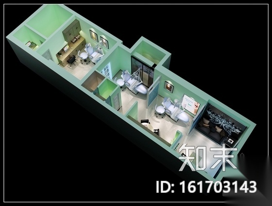 [南京]现代专业牙科诊所室内装修施工图（含效果）cad施工图下载【ID:161703143】
