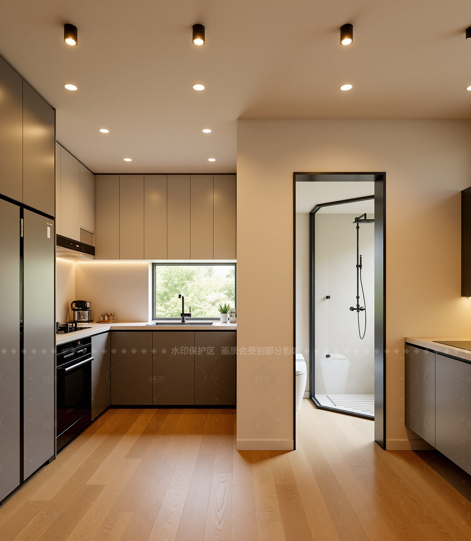 北欧开放式厨房3D模型下载【ID:1214566140】