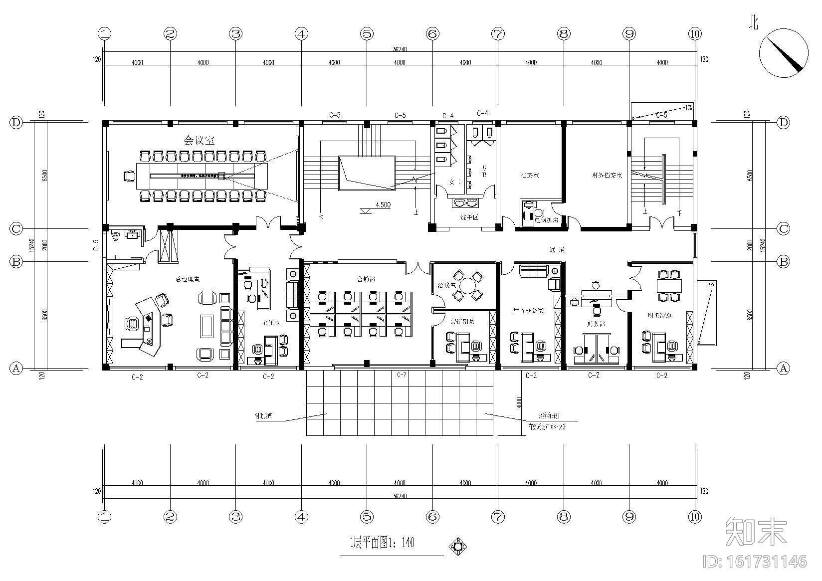 [浙江]力洋鸣数控办公楼室内装饰工程施工图cad施工图下载【ID:161731146】