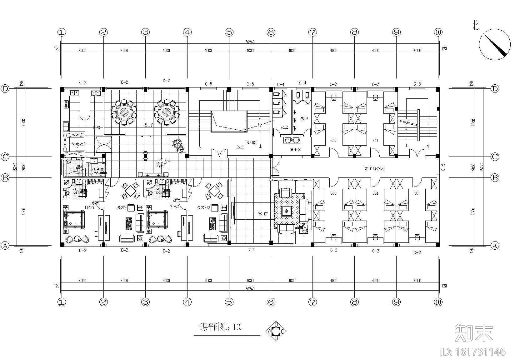[浙江]力洋鸣数控办公楼室内装饰工程施工图cad施工图下载【ID:161731146】