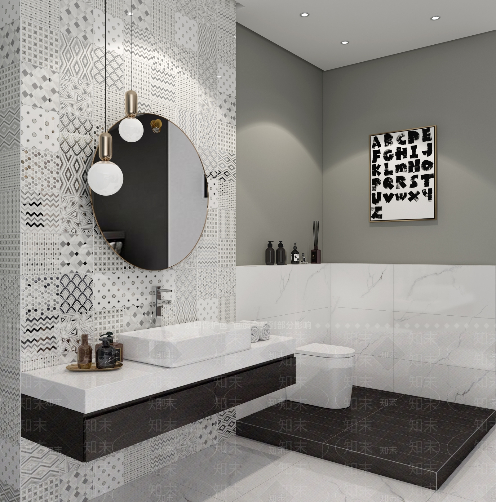 北欧现代卫生间洗手台3D模型下载【ID:535121462】