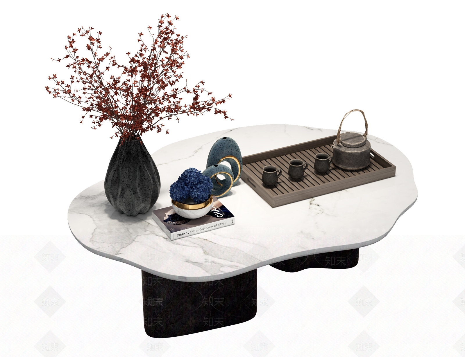 新中式茶具茶几3D模型下载【ID:134939448】