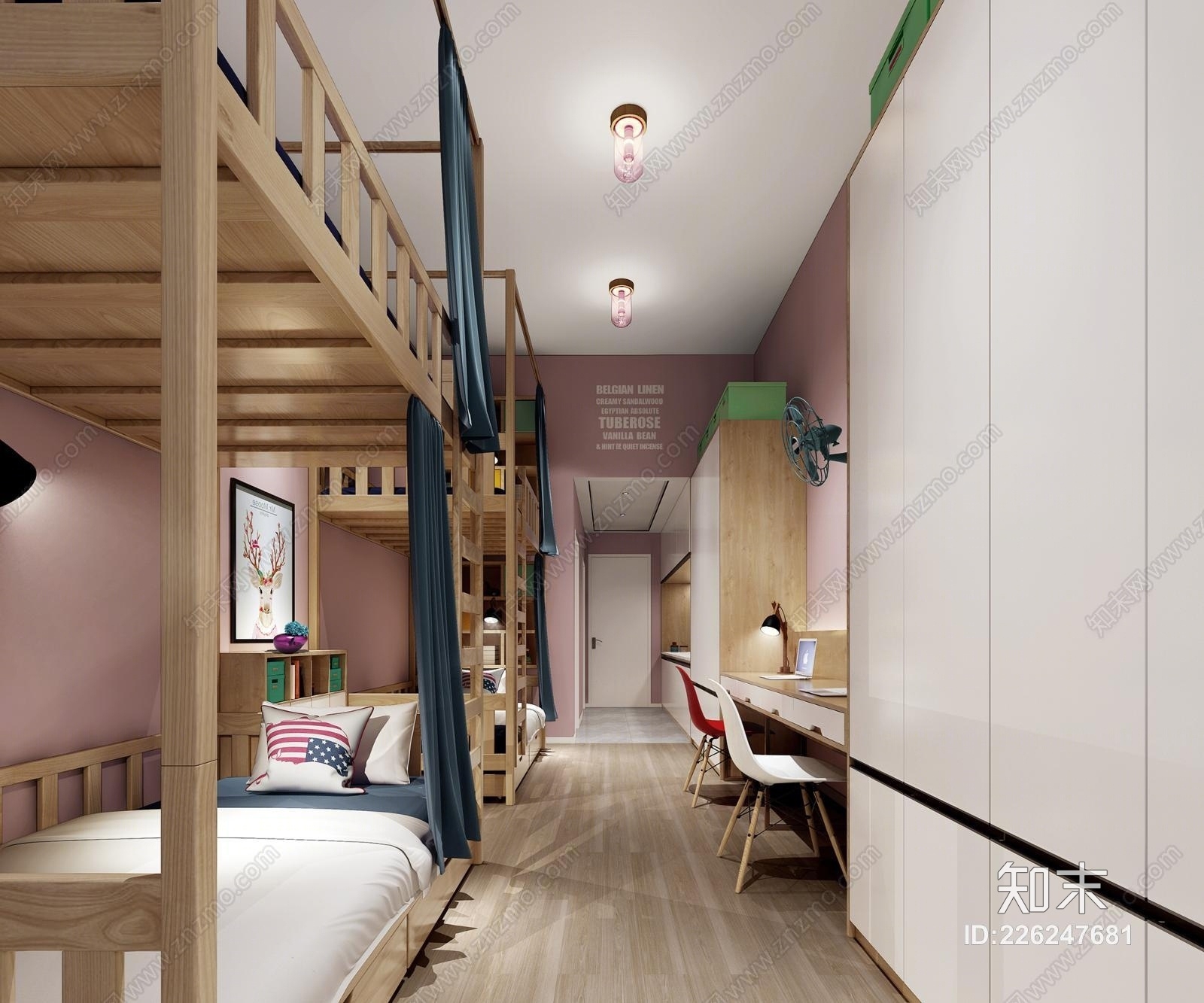 北欧高低床3D模型下载【ID:226247681】