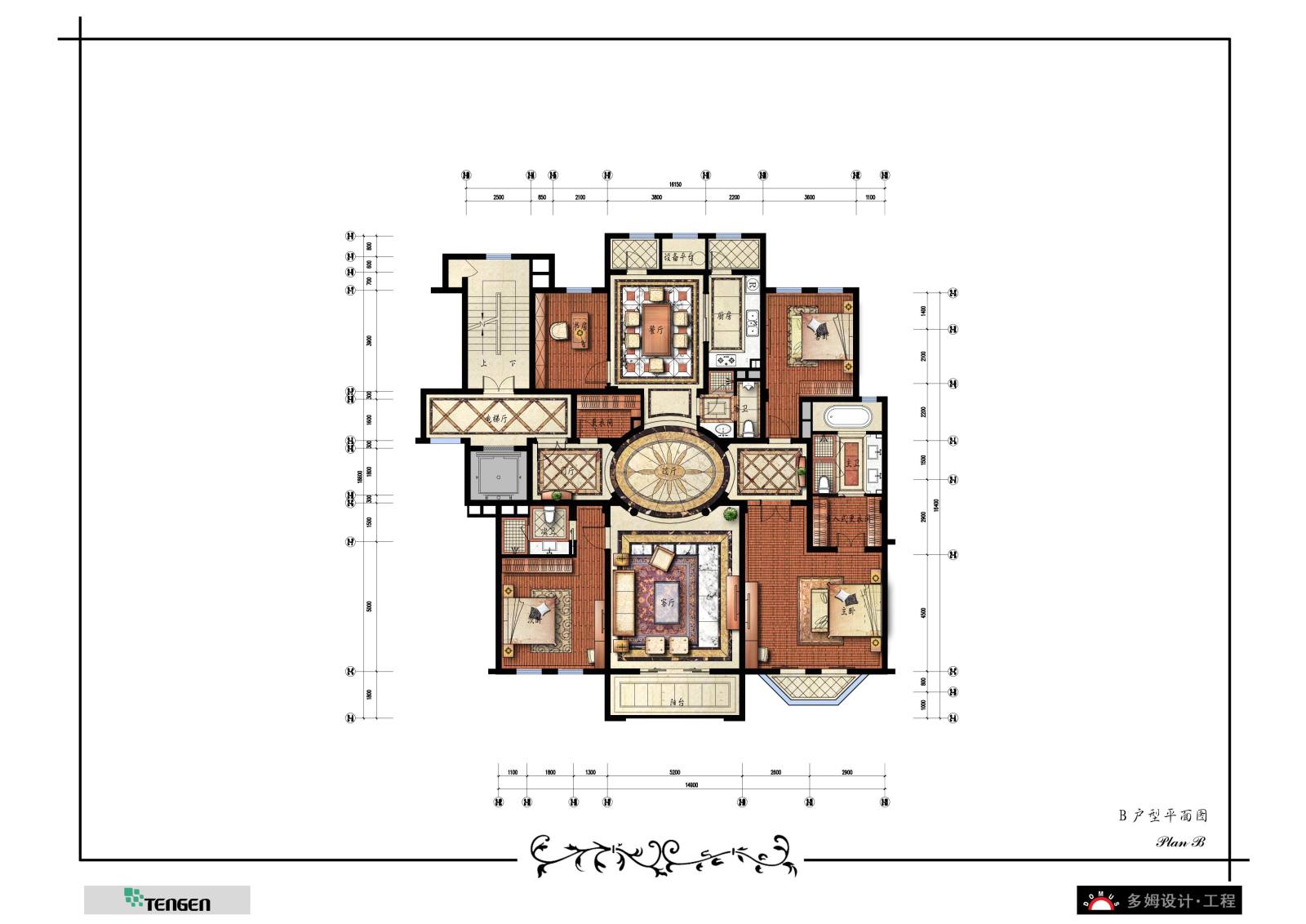 新古典上海多姆设计-南京天正桃源府样板房A、B户型施工效果图施工图下载【ID:532207791】