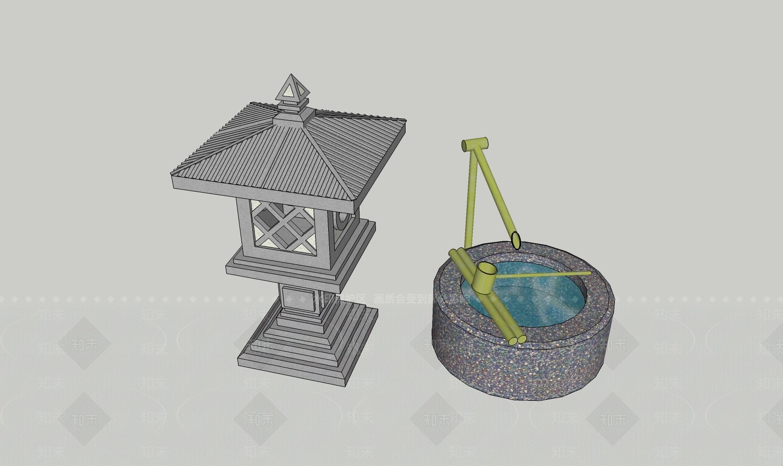 日式景观小品SU模型下载【ID:334505592】