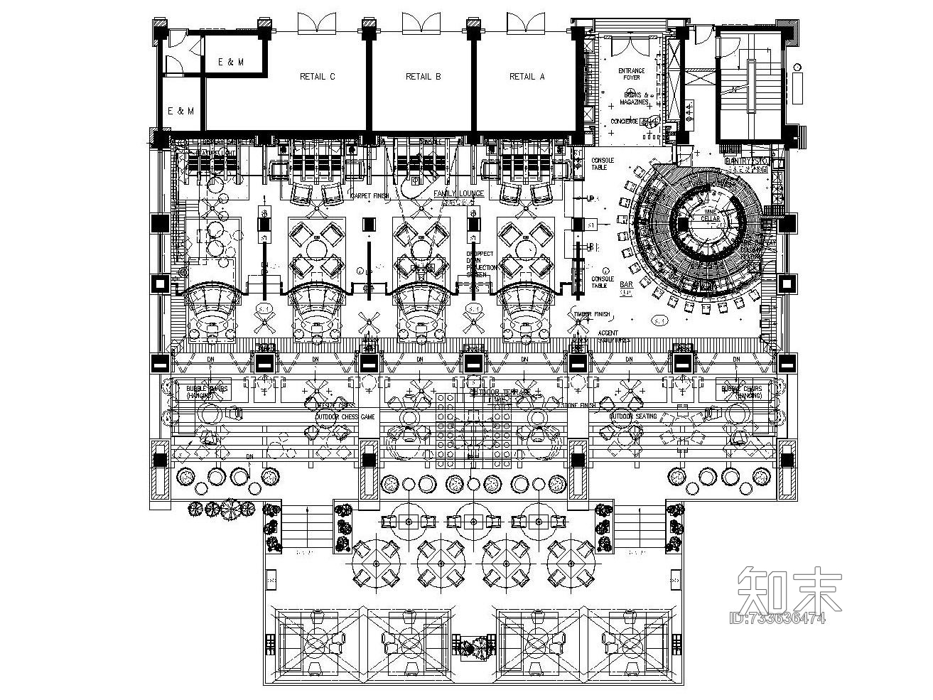 国外休闲酒吧CAD施工方案（境外完整版）cad施工图下载【ID:733636474】