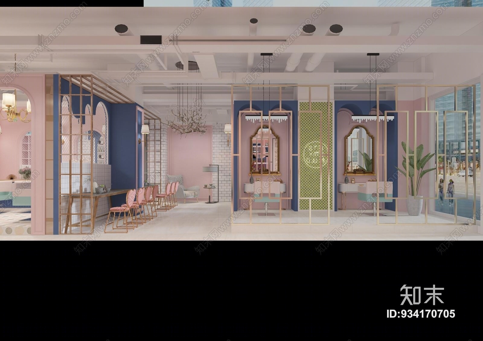北欧网红理发店3D模型下载【ID:934170705】