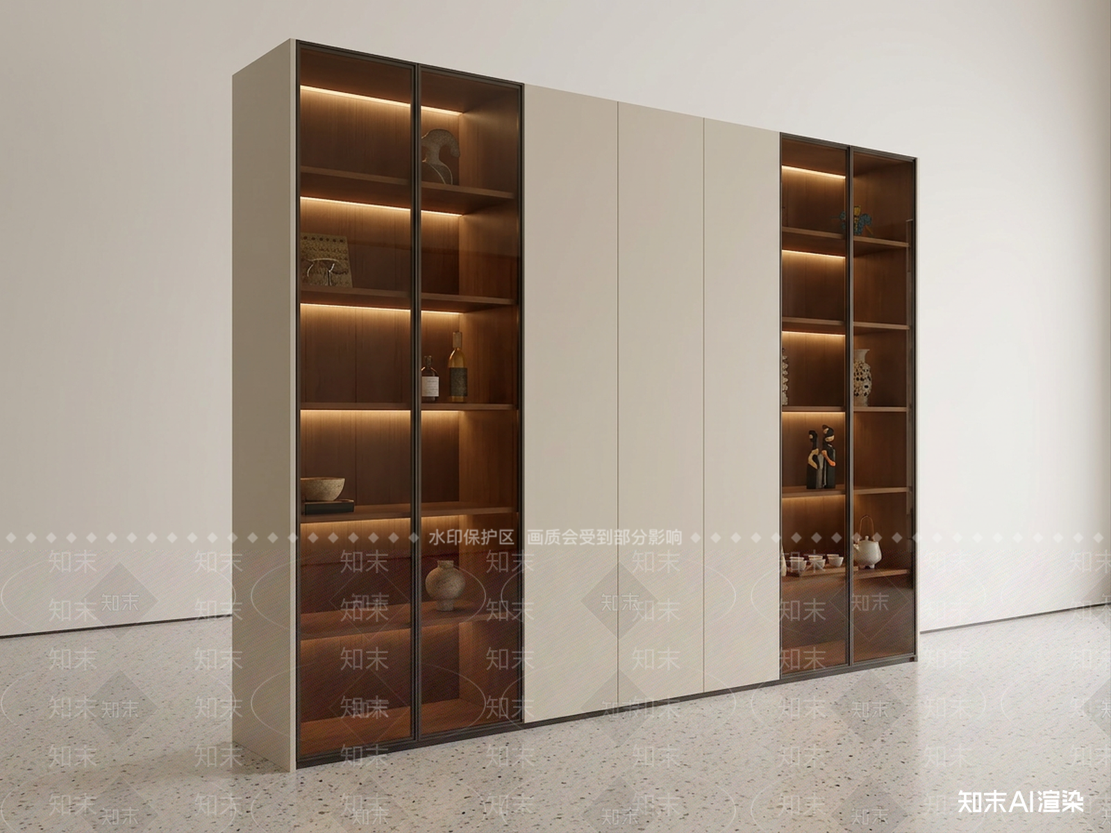 玻璃展示柜储物柜3D模型下载【ID:1227566613】