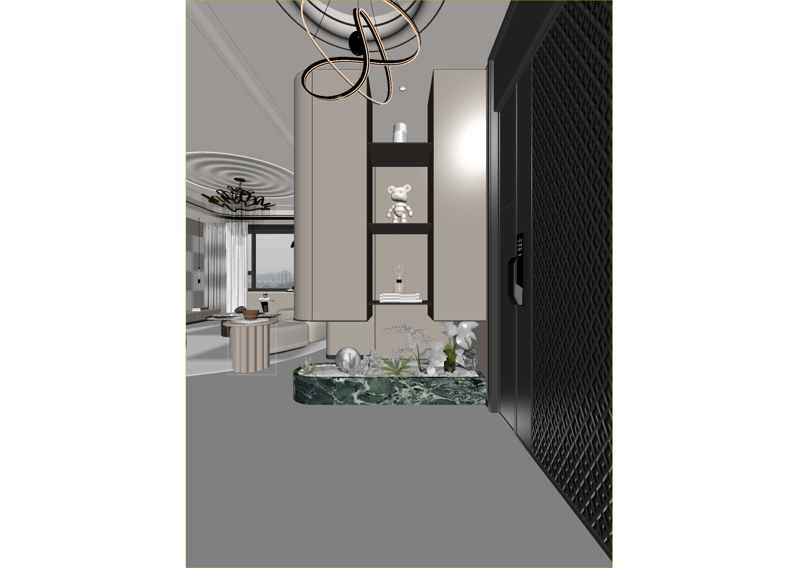 轻奢玄关3D模型下载【ID:1214722028】