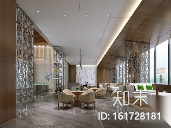 [惠州]中式风格花园小区售楼处室内装修图（含效果）cad施工图下载【ID:161728181】