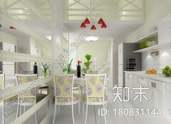 [沈阳]清新田园风格跃层样板间装修图（含效果实景）cad施工图下载【ID:180831144】