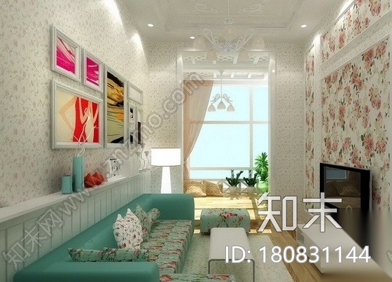 [沈阳]清新田园风格跃层样板间装修图（含效果实景）cad施工图下载【ID:180831144】