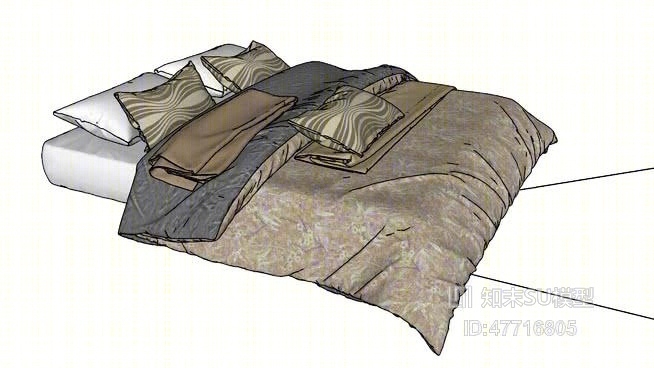 双人床SU模型下载【ID:47716805】