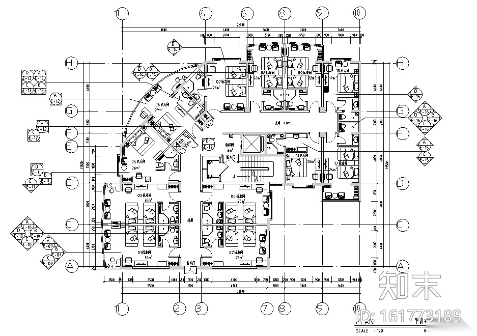 [河北]某酒店客房施工图全套（含效果图）施工图下载【ID:161773189】