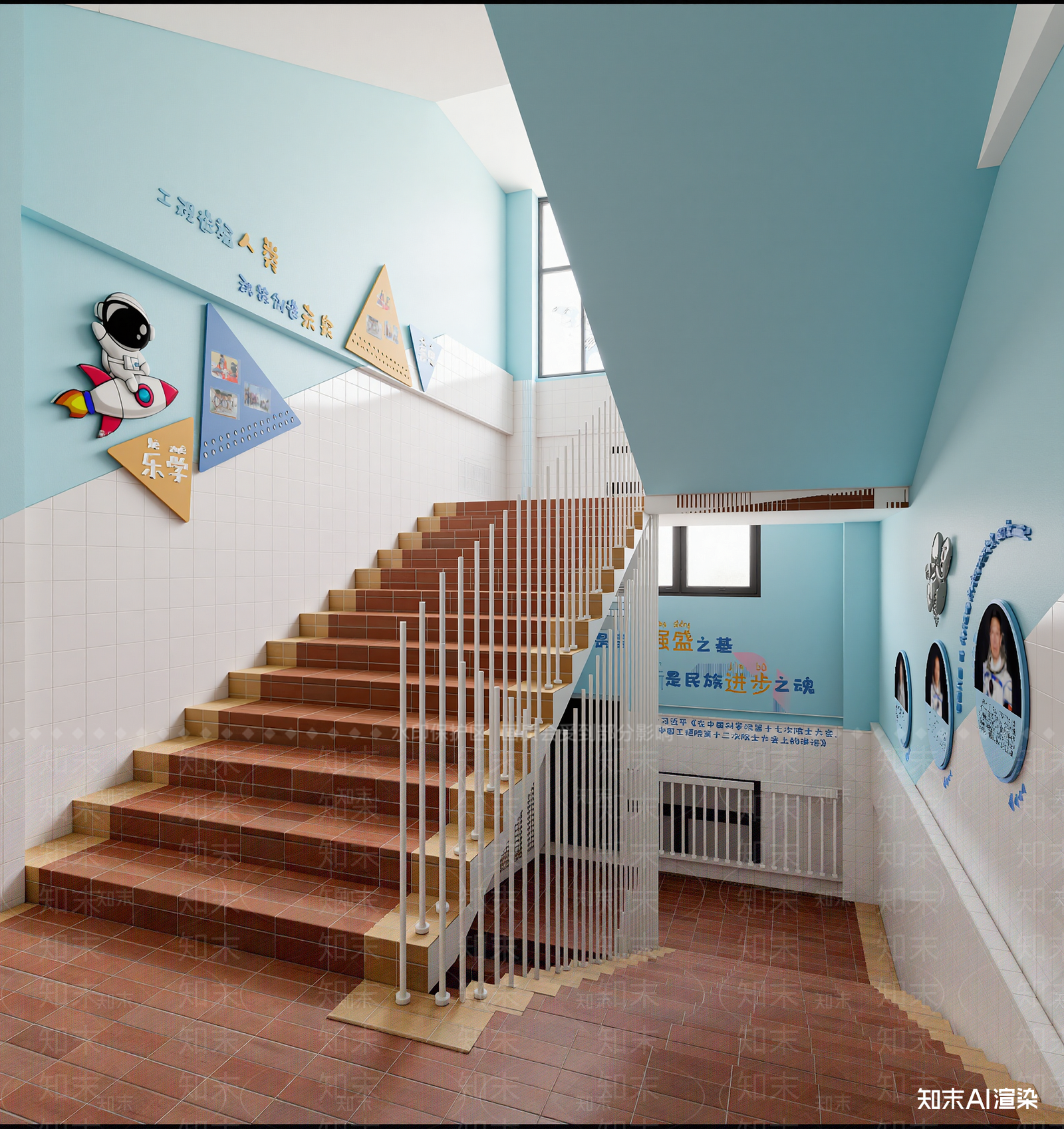 现代楼梯间3D模型下载【ID:1214116663】