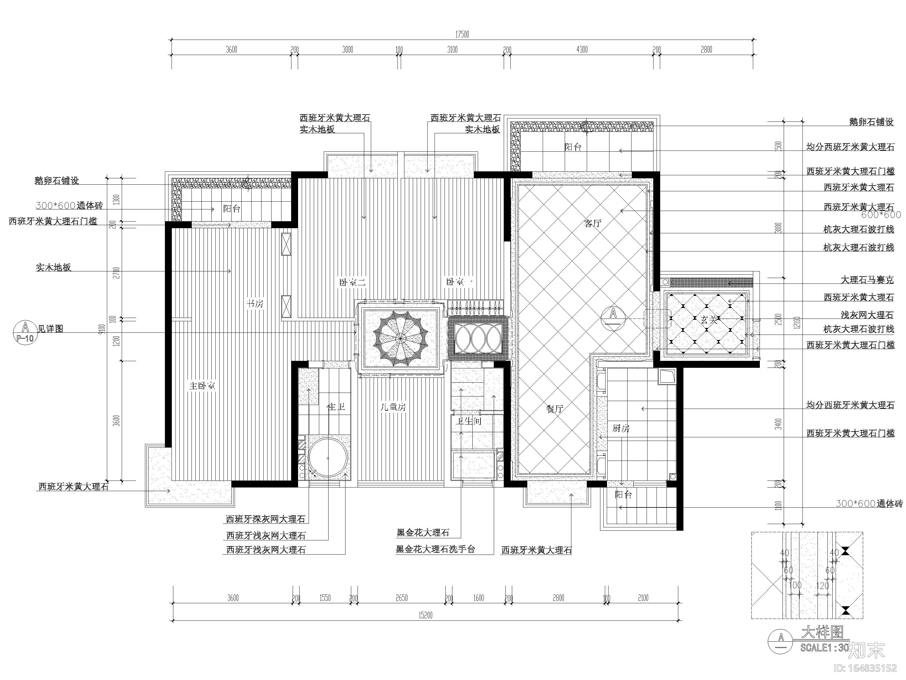 [南宁]154㎡欧式四居室样板房施工图+实景图cad施工图下载【ID:164835152】