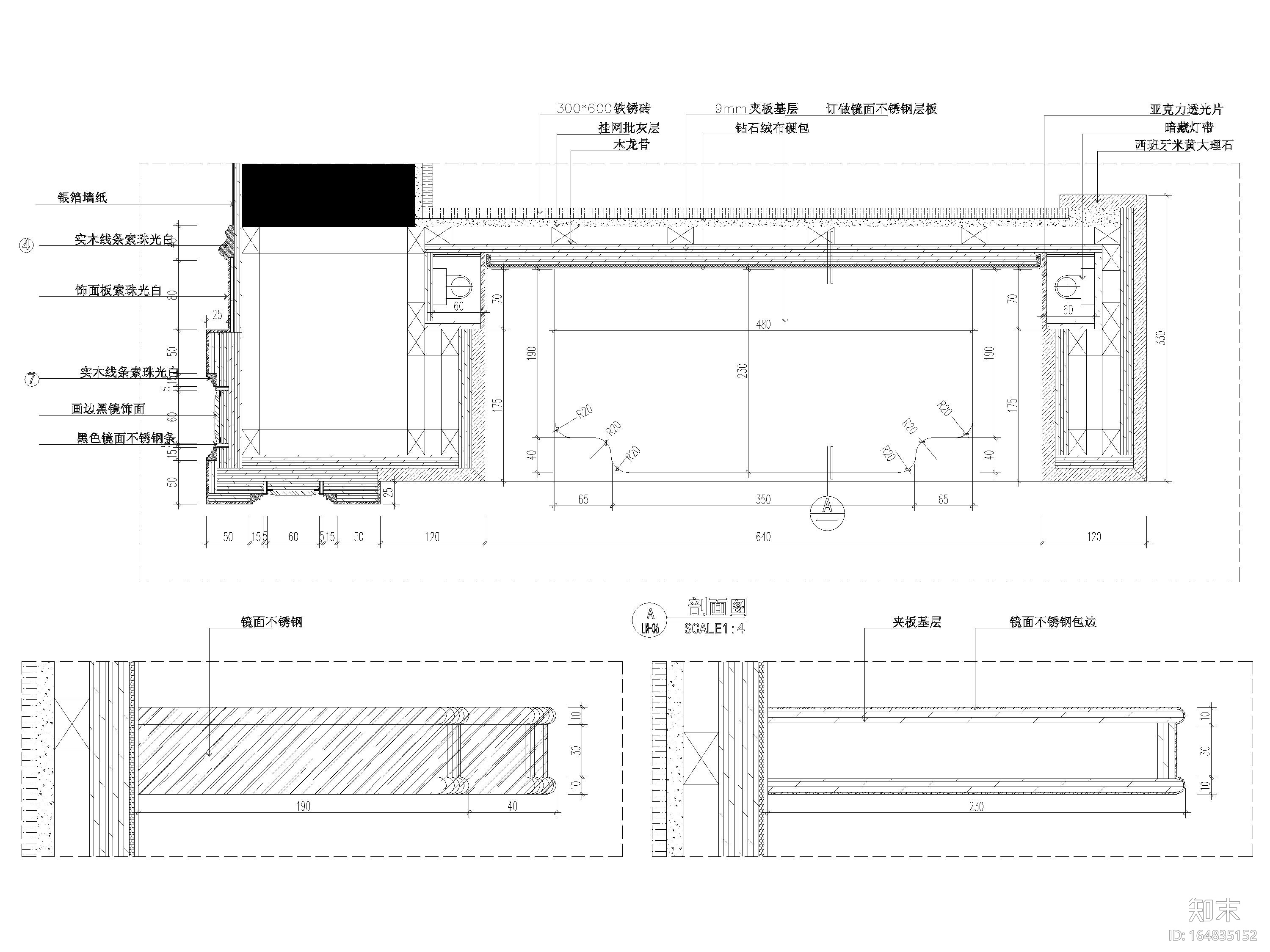 [南宁]154㎡欧式四居室样板房施工图+实景图cad施工图下载【ID:164835152】