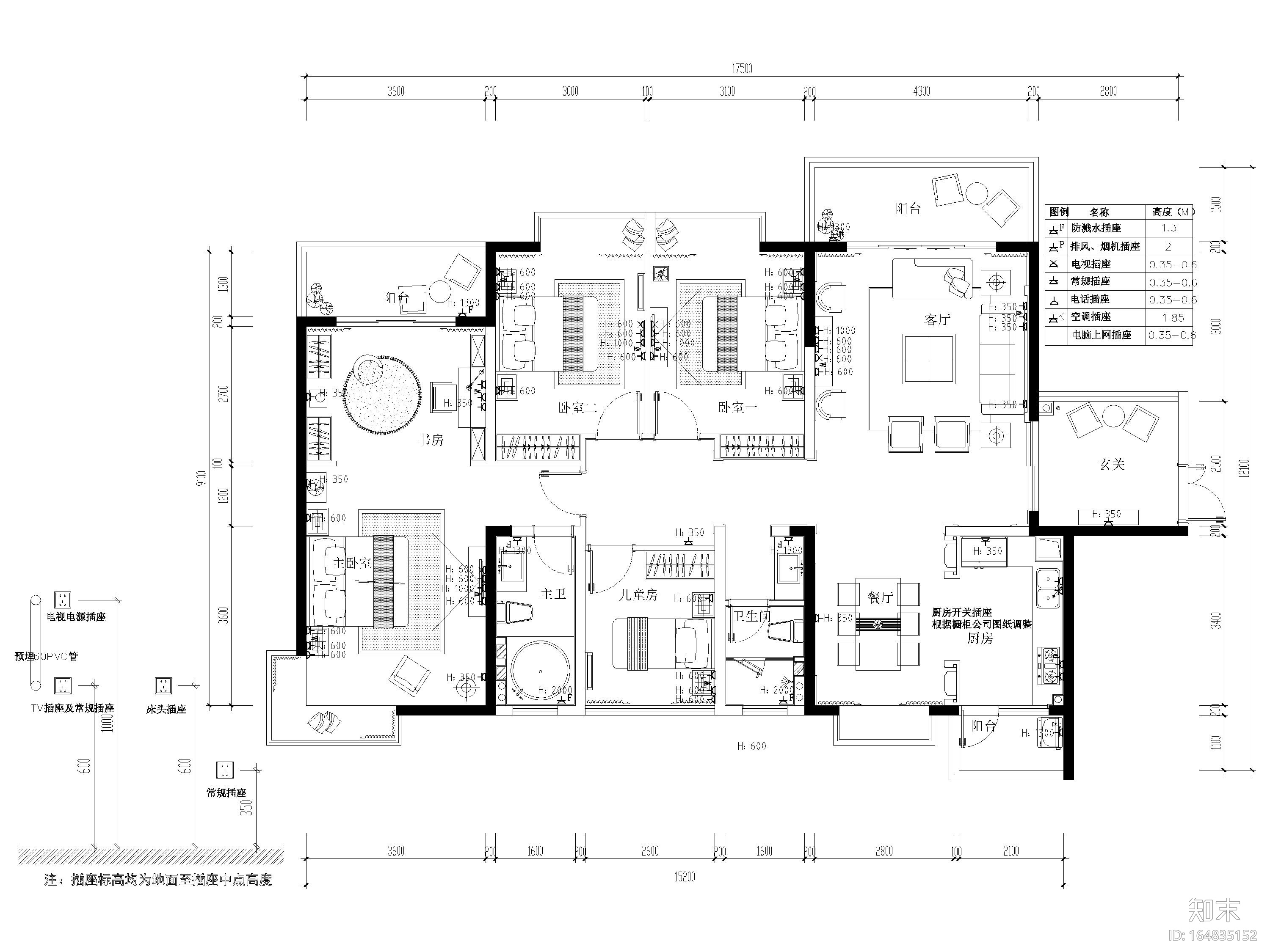 [南宁]154㎡欧式四居室样板房施工图+实景图cad施工图下载【ID:164835152】