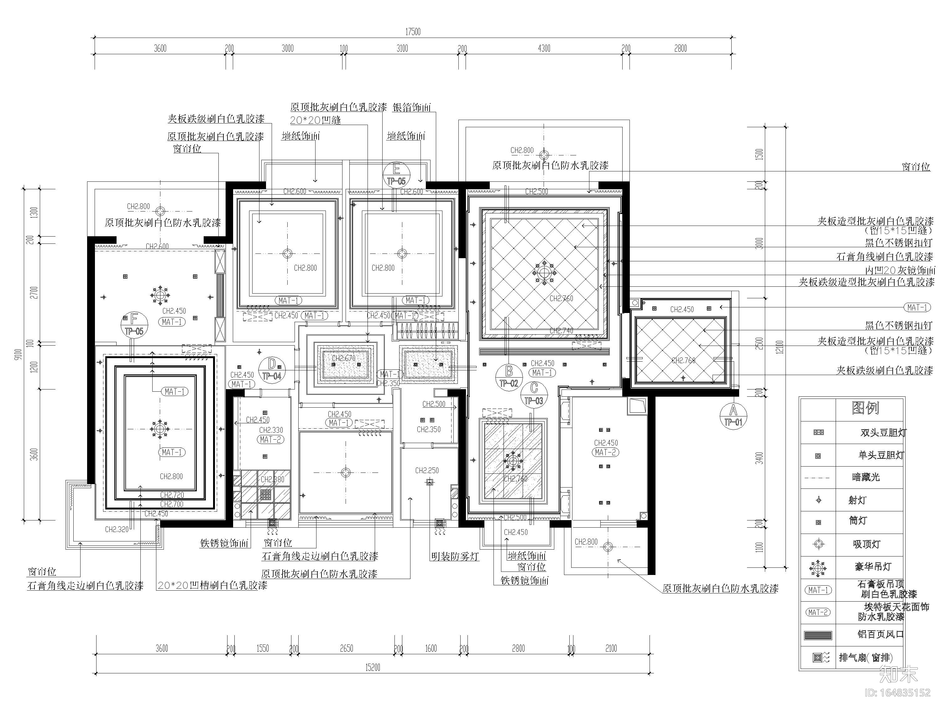 [南宁]154㎡欧式四居室样板房施工图+实景图cad施工图下载【ID:164835152】