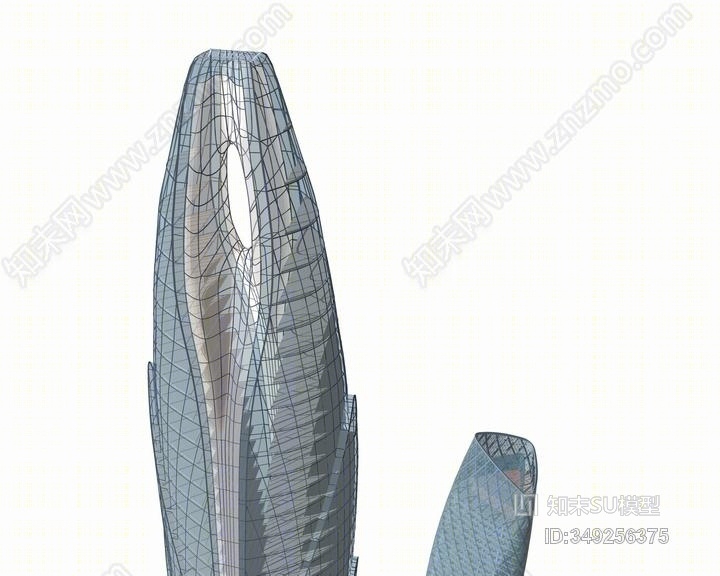 现代超高层办公楼SU模型下载【ID:349256375】