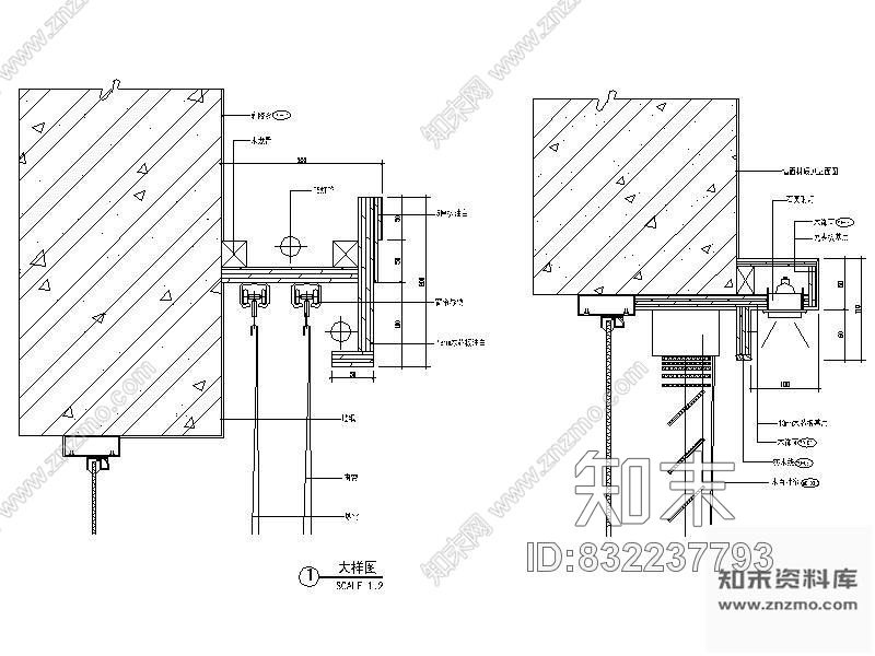 图块/节点窗帘盒大样cad施工图下载【ID:832237793】