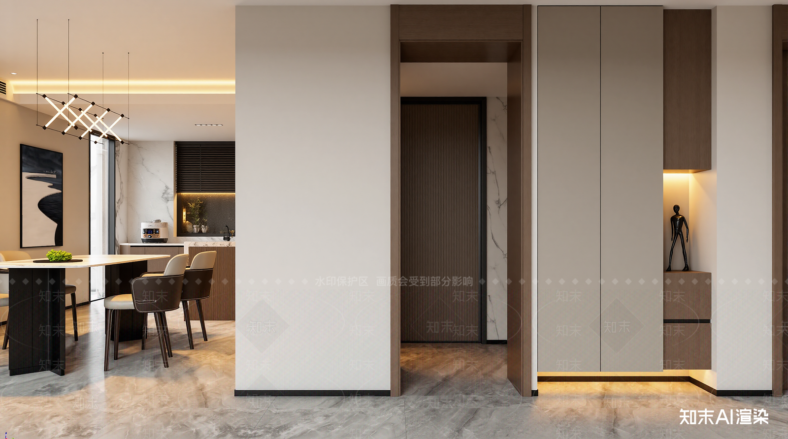 现代家居餐厅3D模型下载【ID:1221849653】