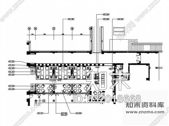 施工图杭州某主题连锁酒店大堂吧内装修图cad施工图下载【ID:532018668】